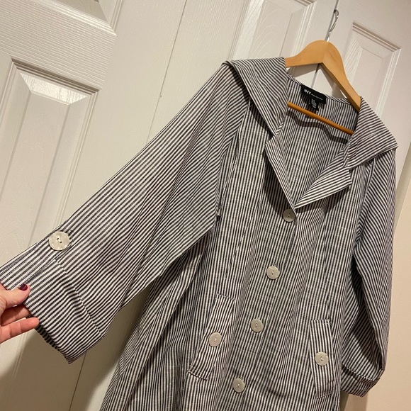 Jones New York~Washable Linen Blend A-Line Hooded Jacket~Super Flattering! - Picture 4 of 12